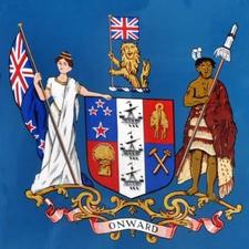 New Zealand coat of arms, located beneath the cab. Photo: Joseph Hoye