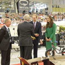The Duke and Duchess are presented with Prince George’s first bike