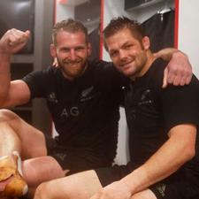 © Phil Walter/Getty Images All Blacks Captain Richie McCaw with co-captain Kieran Read after the match against England.